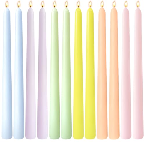 Sihuida Pastel Unscented Taper Candles for Spring Easter Home Table Decor