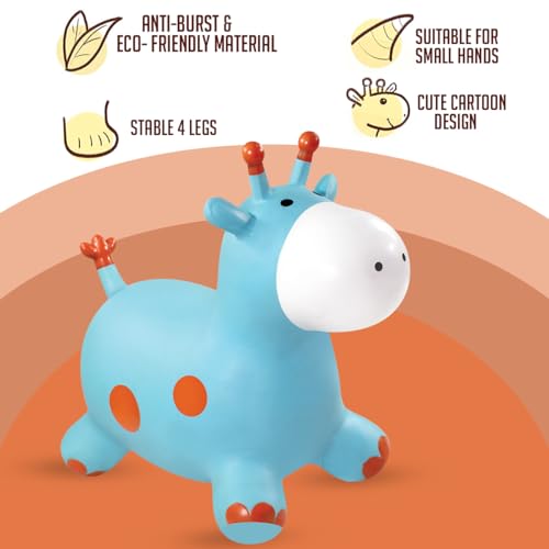 Image of Amazon Brand - Jam & Honey Jumping, Riding & Bouncing Giraffe Hopper for Kids I Fun Bouncy Ride I Indoor & Outdoor Activity Toy I Best for Kids 2 Years +| Multicolour