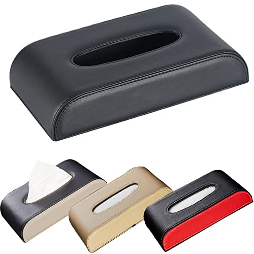 車用 ティッシュボックス 革 車載 ティッシュカバー PUレザー ティッシュケース 各車種汎用 カバー ロゴ入り ティッシュホルダ ティッシュ収納ボックス 便利 簡単取り付け 高い質感 車内収納 ティッシュカバー かわいい おしゃれ 磁気開閉 車用品 (ブ