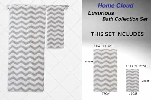 Image of HomeCloud Ultra Soft Cotton+Velvet Bath Towel Set, which Includes Bath Towel with Hand /Face Towel for Women & Children