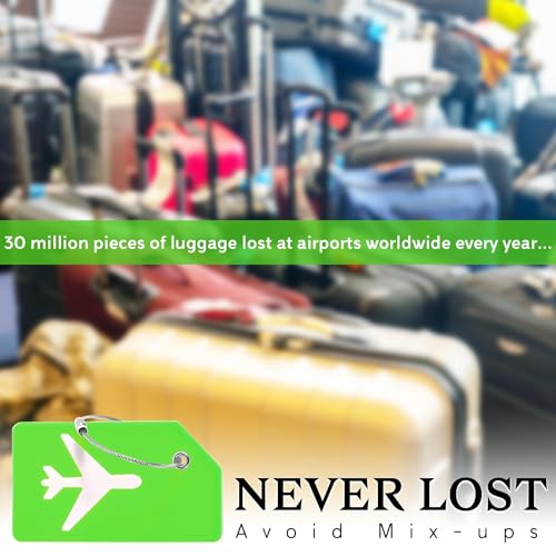 Image of Gostwo 14 Pack Silicone Luggage Tags for Suitcases, Plane Travel Essentials
