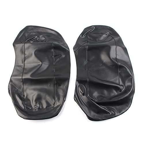 Bacar Motorcycle PU Leather Saddlebag Speaker Lid Bra Protective Cover, Motorcycle Saddlebag Speaker Lid Covers Black Compatible for Harley for Touring FLH FLT 2014-UP miniatura 1