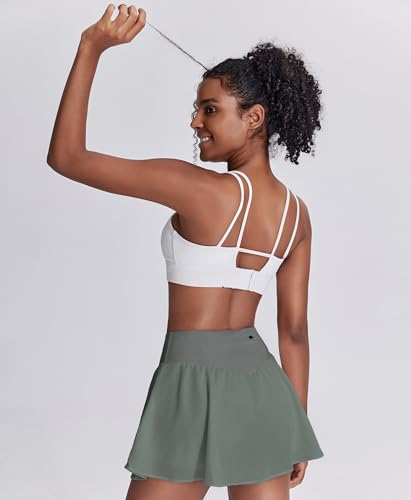 Image of PINSPARK Womens Tennis Skirt Pleated High Waisted Golf Skort with 3 Pockets
