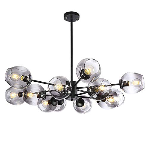 Chandelier de l'industrie en verre et métal traité pour une décoration d'exception