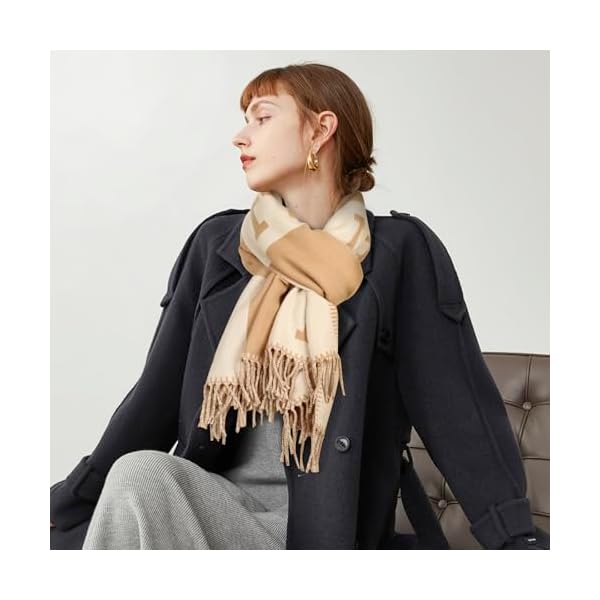 Relang Scarfs for Women Pashmina Silky Shawl Wrap for Evening Dressing Blanket Open Front Poncho Cape - Image 2