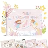 BIROYAL Freundebuch für Kindergarten, Grundschule | Freundebuch für Junge und Mädchen | 21 * 14 cm Hardcover mit 120 Seiten zum Ausfüllen für Deine Freunde