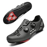 Solamni Mens Womens Cycling Shoes Compatible with Peloton Bike, Indoor Spin Class Outdoor Road Bike Shoes with Look Delta Cleats, Grey, 9.5 US