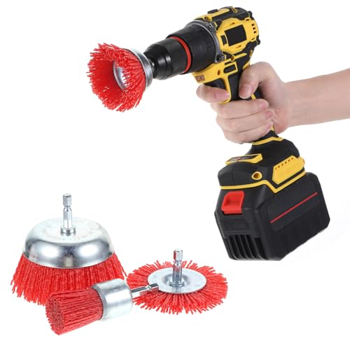 Image of 10 Pack Wire Cup Brush Nylon Filament Abrasive Wire Brush, Twisted Knotted Cup Brush for Grinders, with 1 /4 Inch Hex Shank for Heavy Cleaning Rust, Stripping and Abrasive, for Angle Grinder