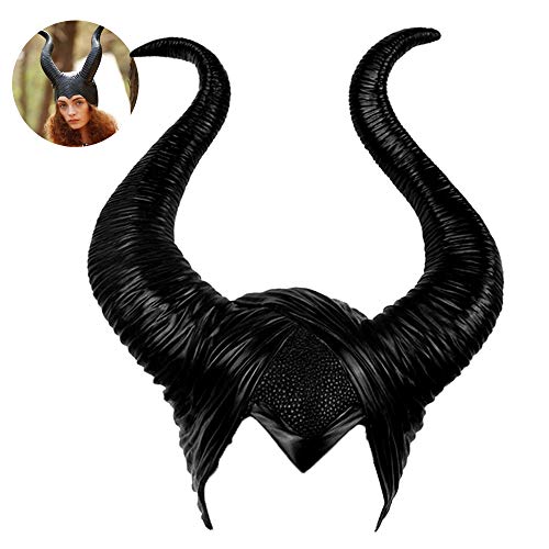 ZhongYeYuanDianZiKeJi Halloween Decoraciones Prop Cuerno Sombrero para la Cabeza Cosplay Cuerno de látex Negro Disfraces Accesorios Mujeres para Halloween