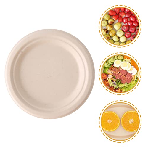 Upkoch Round Paper Plates 50Pcs Party Dessert Dishes Cake Platter Disposable Food Tray Baking Food Containers Appetizer Dish Party Paper Tableware For Kitchen Home #TOP7