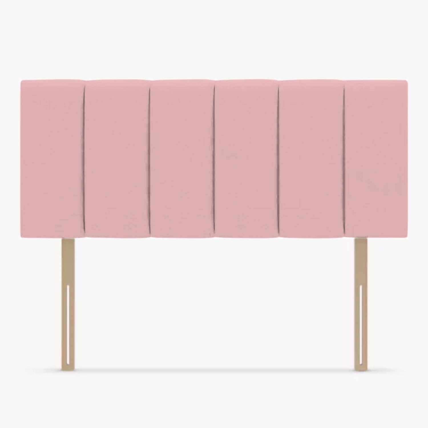 Bedding Home Striped Small Double Headboard For Divan Beds | Premium Adjustable Height Velvet Bedroom Bedhead | Luxury Lined Plush 4ft Head Boards for Beds (4Ft Small Double - Pink)
