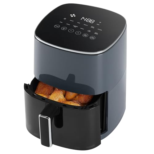 Sweetcrispy Air Fryer 6QT with Window, Square Airfryer Oven 12-in-1 for Family, 400°F Rapid Air...