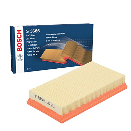 Bosch S3686 Filtro de Aire para Coche - Restringe Partículas de la Entrada de Aire, Resiste a la Humedad, con Alta Resistencia a la Tracción