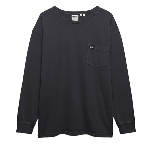 Superdry Homme Coton Écusson Brodé T Shirt À Manches Longues Avec Poche - vue 3