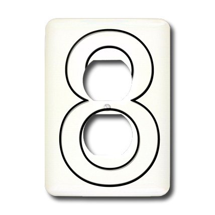 Cache prise numéro 8 3dRose pour masquer les défauts d'encastrement - 3