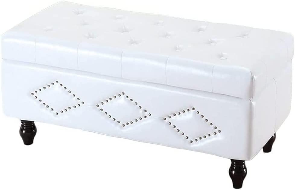 Tabouret de rangement élégant en éponge et cuir synthétique rigide