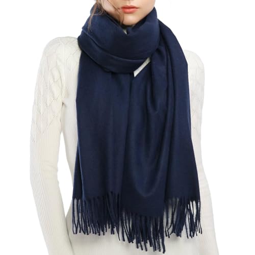 RIIQIICHY Pashmina Schal Blau Damen Winter Schals Tücher Stola Festlich für Abendkleider Damenschal Winterschal Kuschelig