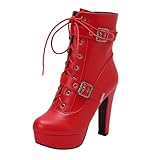 Zzalalana Women's High Heel Ankle Boots Platform Combat...