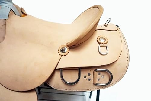 Equestrian Barrel Dd Leather Horse Rope Ranch Racing Trail Western Saddle Fully Hand Tooled Cream Color Suede Seat By Prohub (18 Inches) #TOP4