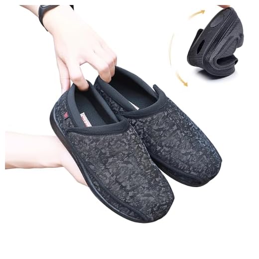 Siomlana Sapatos para diabéticos, sapatos para pés inchados, calçados para edema, chinelos ajustáveis com adesivos mágicos, largos e ajustáveis, confortáveis para caminhada para homens ou mulheres,