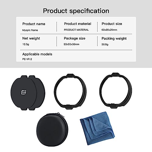 HMHAMA Protector Compatible Con PS VR2, Espaciador Magnético de Lente de Miopía, Cubierta Protectora Antiarañazos Para Accesorios VR (Negro Sin Lente) - imagen 6