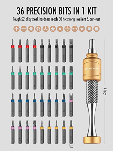 Fantasticar 37Pcs Precision Screwdriver Kit, With Low-Gravity Design Magnetic Driver Handle And Durable S2 Steel Bits, For Electronics Repair #TOP1