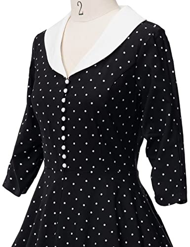 Image of GownTown Womens 1950s Cape Collar Vintage Swing Stretchy Dresses