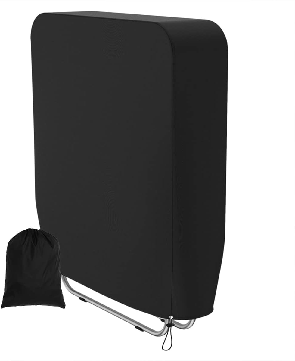 – JTWEB Outdoor Folding Reclining Chair Cover Black Waterproof 190T Oxford Fabric Folding Patio Garden Sunbed Sun Lounger Cover Furniture Protector with Storage Bag 93 x 82CM