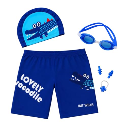 Image of Kids 6-in-1 Water Activity Kit with Trunks, Silicone Cap, Anti-Fog Goggles, Swim Tube, Nose Clip & Earplugs -Swim Set for Boys Pool, Beach
