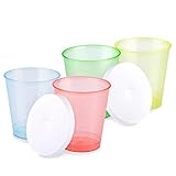 Volumen: 30ml (3cl) Tuuters.de 300x bruchsichere Medikamentenbecher  Farbig, bunt gemischt oder transparent ✓ Ideal auch als Schnapsbecher ✓ (Farbmix + Deckel)