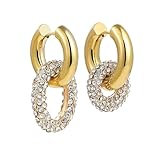 Pendientes de aro redondos Huggie for mujer, con forma geométrica en U, hebilla oreja, chapados oro, acero inoxidable Para Mujeres, Madres, Novias, Madres(Color06)