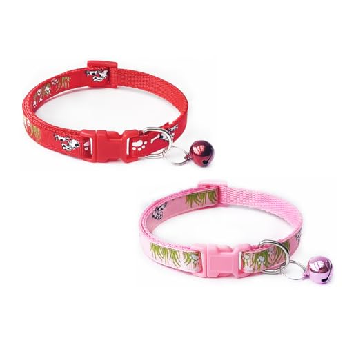 Ieron 12 Pcs Adjustable Puppy Collars, Paw Print Puppy Whelping Collars, Safety Collars Quick Release Buckle - Image 4