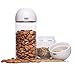 Glass Jars - Airtight Lid Food Containers Fresher Food - Protects Your Food - Safe & Durable includes Angled Measurement, Set of 2