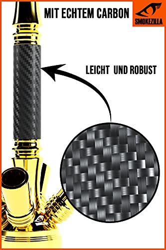Smokezilla® IRYS Shisha Edelstahl 66 cm I Wasserpfeife Komplettset mit Kaminkopf Kaminaufsatz Kopfsieb Kohlezange I… – Bild 4