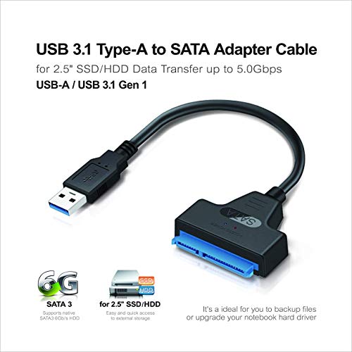 Cable SATA a USB 3.0 para discos 2.5" SSD y HDD miniatura 3