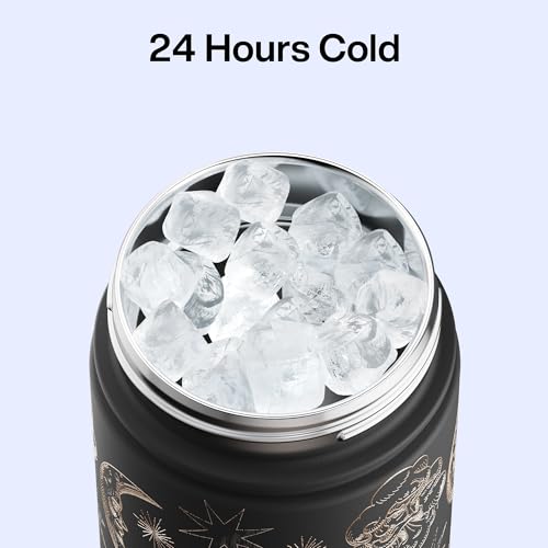 Image of ENCOOL Insulated Water Bottle with Straw Stainless Steel Water Bottle, Leak-Proof, BPA-Free, Double Wall Vacuum Keeps Cold for 24 Hours for Sports, Travel, School (26 oz, Solar Veil)