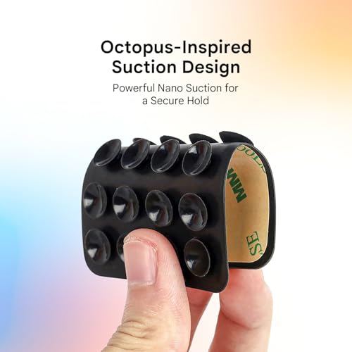 Image of Humble Suction Phone Sticker Silicone Grip, Sticky Phone Mount, Hands-Free Mobile Holder, Reusable Anti-Slip Stand for Mirror, Glass, Tile, Shower, All Smartphones for Selfies & Videos (Pack of 3)