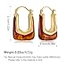 Acrylic Hoop Earrings for Women 14K Gold Plated Chunky Hoop Earrings Vintage Geometric Resin Fashion Jewelry Gifts