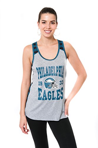 Ultra Game NFL Women's Soft Mesh Jersey Tank Top, Philadelphia Eagles, Team Color, Large