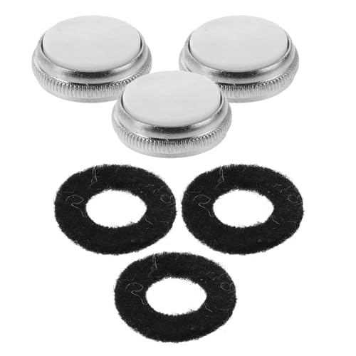 TOGEVAL Reparación para Pequeño, 6 Piezas con Botones de Válvula de Repuesto y Almohadillas de Fieltro Negras para Instrumentos de Viento, Accesorios Compatibles y Reemplazo