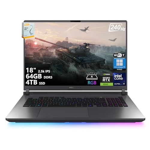 Image of ASUS ROG Strix G18 G815 Gaming AI Laptop | 18 inch 2.5k IPS 240Hz (100% DCI-P3, 3ms) | Intel 24-Core Ultra 9 275HX | 64GB DDR5 4TB SSD | GeForce RTX 5060 | RGB Backlit Wi-Fi7 Win11 Pro w /DLCA Accessory