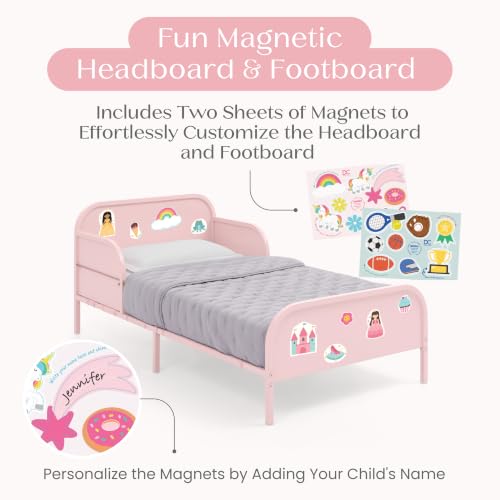 Delta Children Magic Magnet Toddler Bed with Book Storage, Pink - image 5