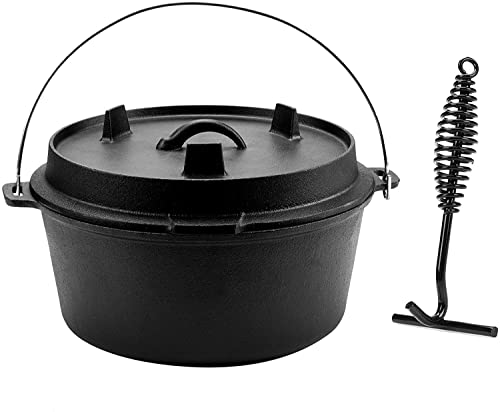 SHYIS Faitout De Camping De 9 Litres Pré-assaisonné Avec
