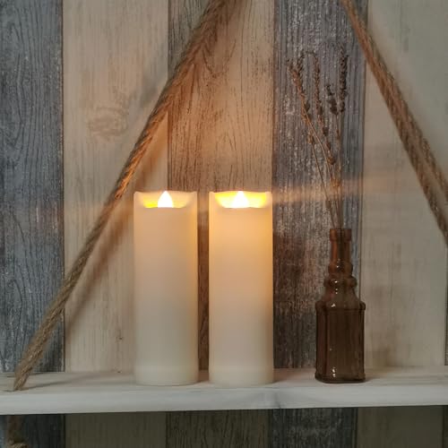 Image of 2 inchx 6 inch LED Flameless Candles with Timer Battery Operated Outdoor LED Lights Fake Flickering Waterproof Candles for Home Decorations Garden Decor Wedding Party Christmas Party Set of 2