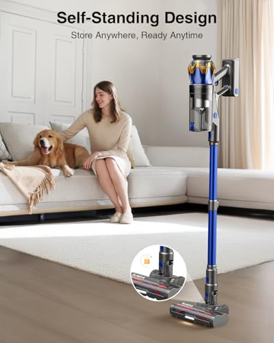 600W 50kPa 70Mins Cordless Vacuum Cleaner, 1.8L Self-Standing Anti-Tangle Vacuum cleaners for Home with OLED Touch Screen, Wall-Mounted Charging, for Pet Carpet Car Hardwood Floor - Image 5