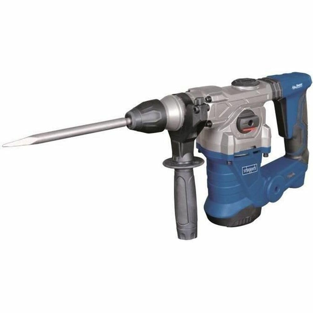 Scheppach Bohrhammer DH1300Plus | 5 Joule | 1250W | SDS-Plus Aufnahme | Bohrleistung Beton Ø 30mm | Drehzahl 850 min-1 | Schlaghammer inkl. Bohrer-Set (8/10/12 mm) Meißelset & Koffer