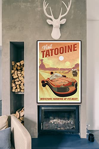 Eflormes Visit Tatooine Posters Vintage Personality Picture Painting Wall Art Canvas Posters Modern Home Room Decor Gifts 16X24 Inch No Frame #TOP3