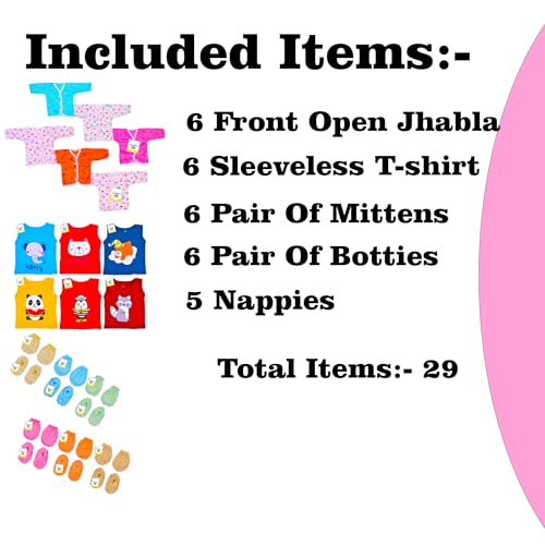 Image of Toddylon Newborn Baby Essentials Kit 29 Items Combo Set | New Born Baby Set 0-6 Months | Hospital Kit Baby Combo Pack for Boys & Girls | Maternity Hospital Bag Kit | Soft Cotton New Born Clothes