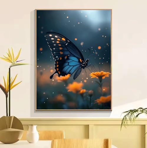 ペイントバイナンバー キット 大人用 デイジー 蝶、DIY 番号絵画 しわ防止キャンバス、初心者ペイントキット 成人儿童数字?画、アクリルペイント ペイントブラシ、 数字油絵 手工 クラフトアート フレームなし ?意?? ホームデコレーションギフ 50x7