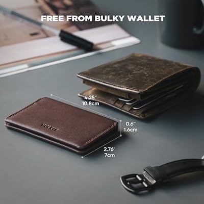 VULKIT Slim Minimalist Card Holder RFID Blocking Leather Credit Card Holder Front Pocket Wallet Magnetic Closure